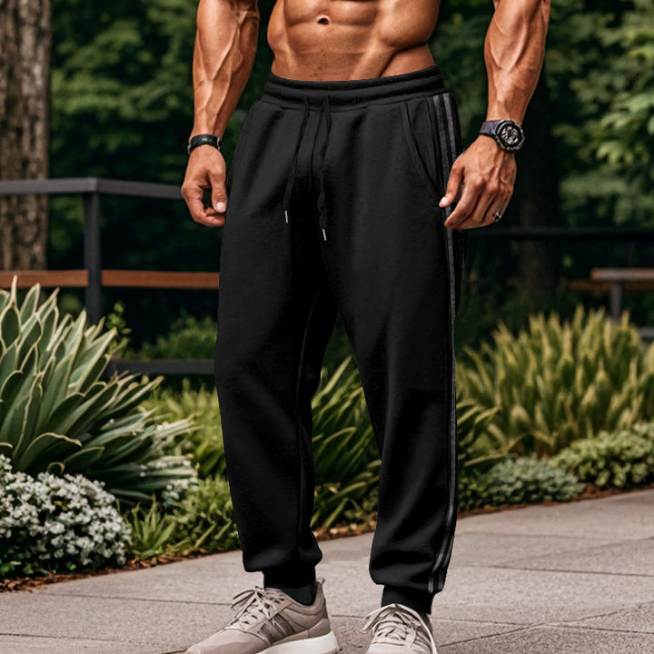 Herren Bequeme Sporthose mit kontrastierenden Seiteneinsätzen und elastischem Bund Drune