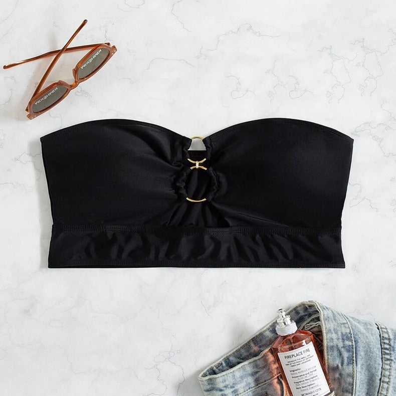 Damen Bandeau-Bikinioberteil mit eleganten Goldakzenten Drune