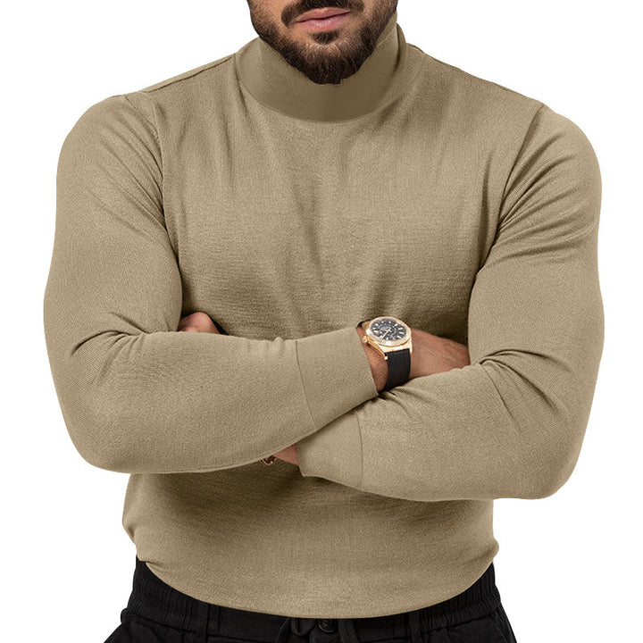 Herren Eleganter Rollkragenpullover aus weichem Strickstoff Drune