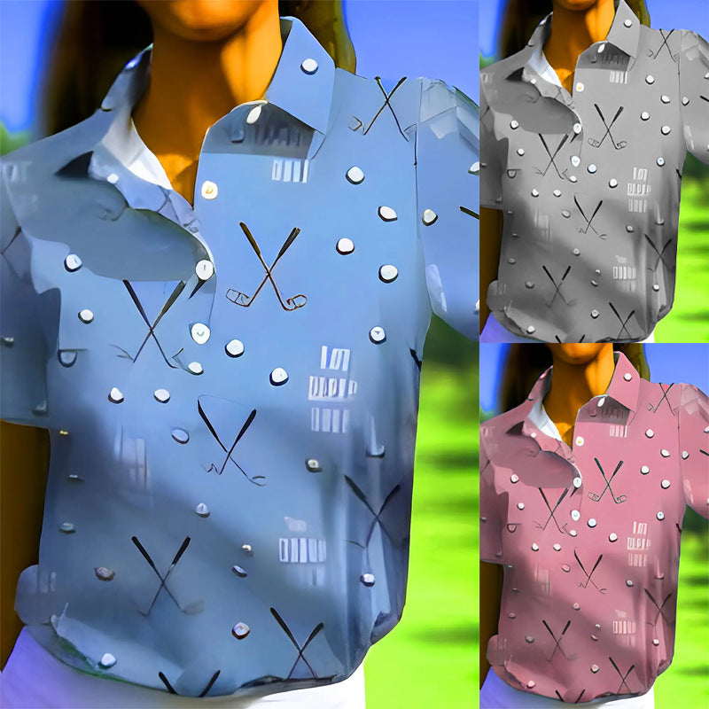 Damen Poloshirt mit modernem Golf-Muster und bequemem Schnitt Drune