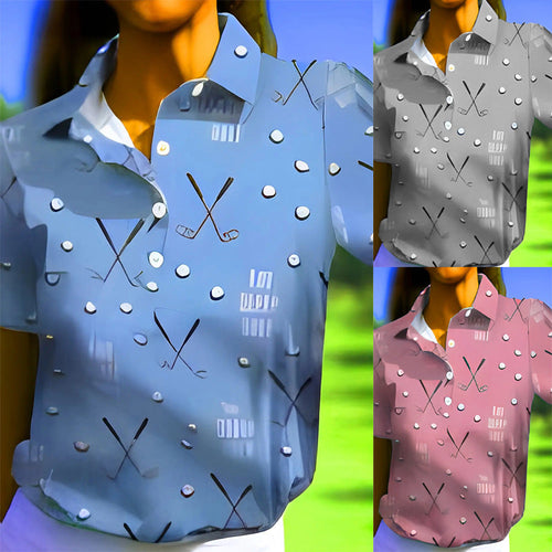 Damen Poloshirt mit modernem Golf-Muster und bequemem Schnitt Drune