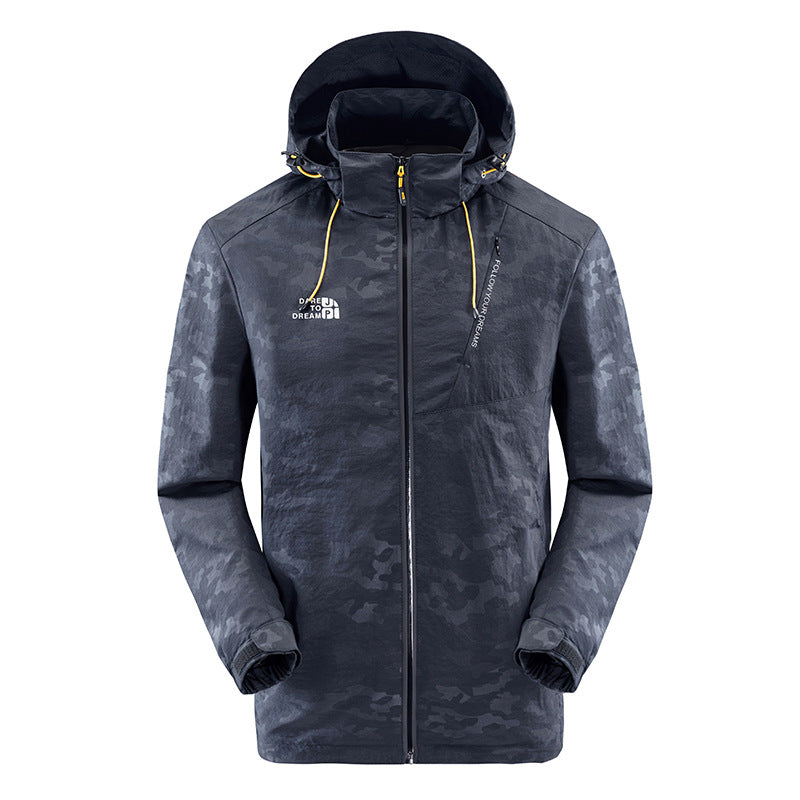 Herren wasserabweisende Camouflagejacke mit verstellbarer Kapuze Drune