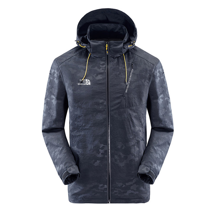 Herren wasserabweisende Camouflagejacke mit verstellbarer Kapuze Drune