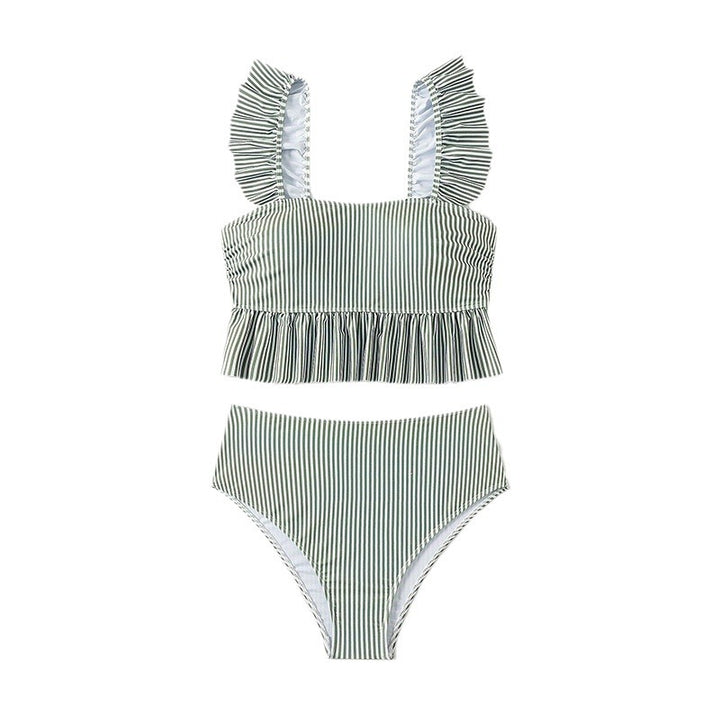 Damen Bikini-Set mit Rüschendetails und hoch tailliertem Slip Drune