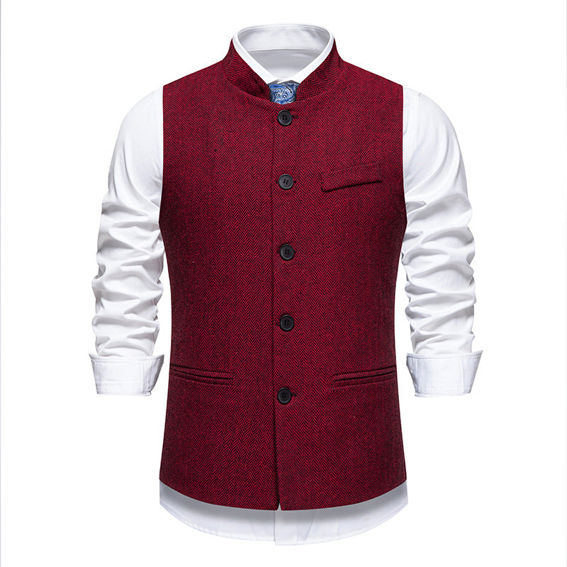 Herren elegante Weste aus strukturiertem Stoff Drune