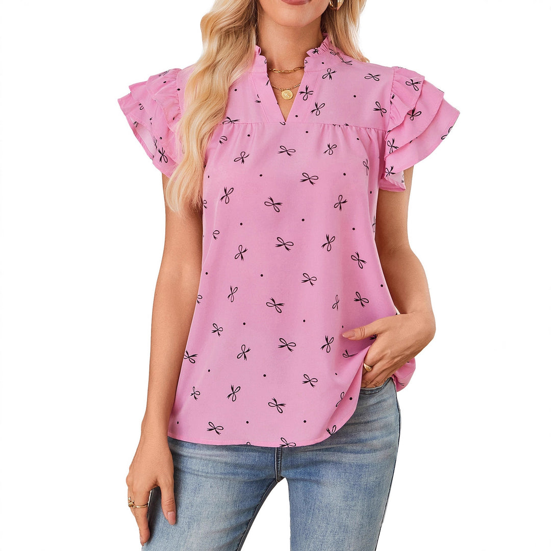 Damen leichtes Blusenshirt mit Rüschendetails Drune