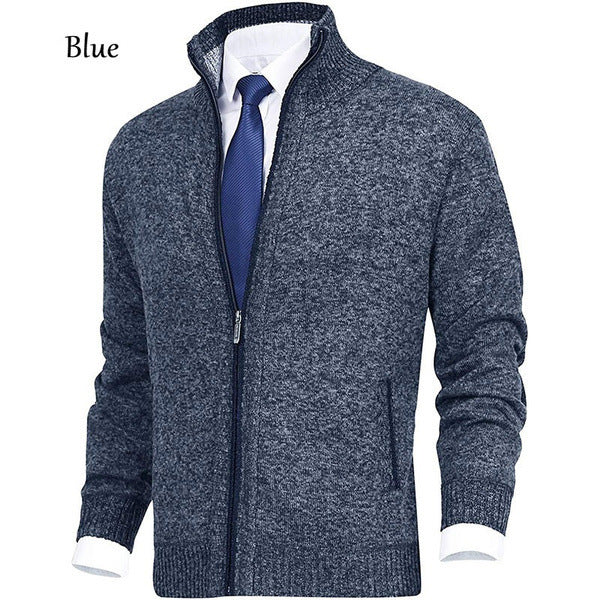 Herren Strickjacke mit Stehkragen und Reißverschluss Drune