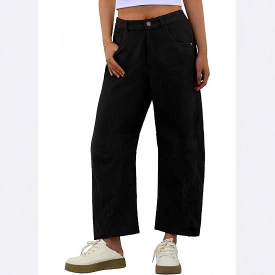 Damen Weite Cordhose mit seitlichen Eingrifftaschen Drune