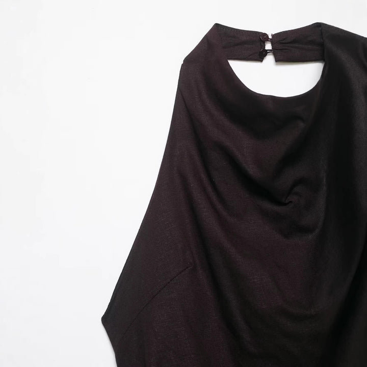 Damen asymmetrisches Top mit eleganter Drapierung Drune