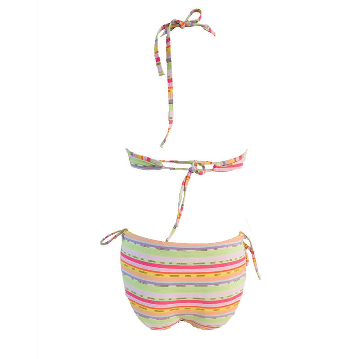 Damen Push-up Bikini-Set mit verspieltem Streifenmuster Drune