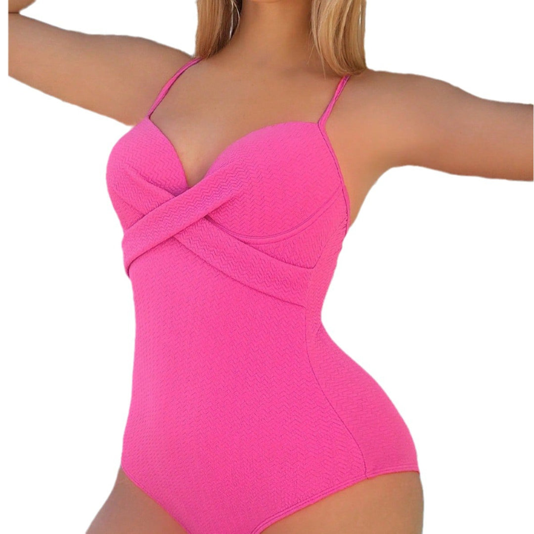 Damen komfortabler und eleganter Badeanzug mit kreuzförmigem Design Drune