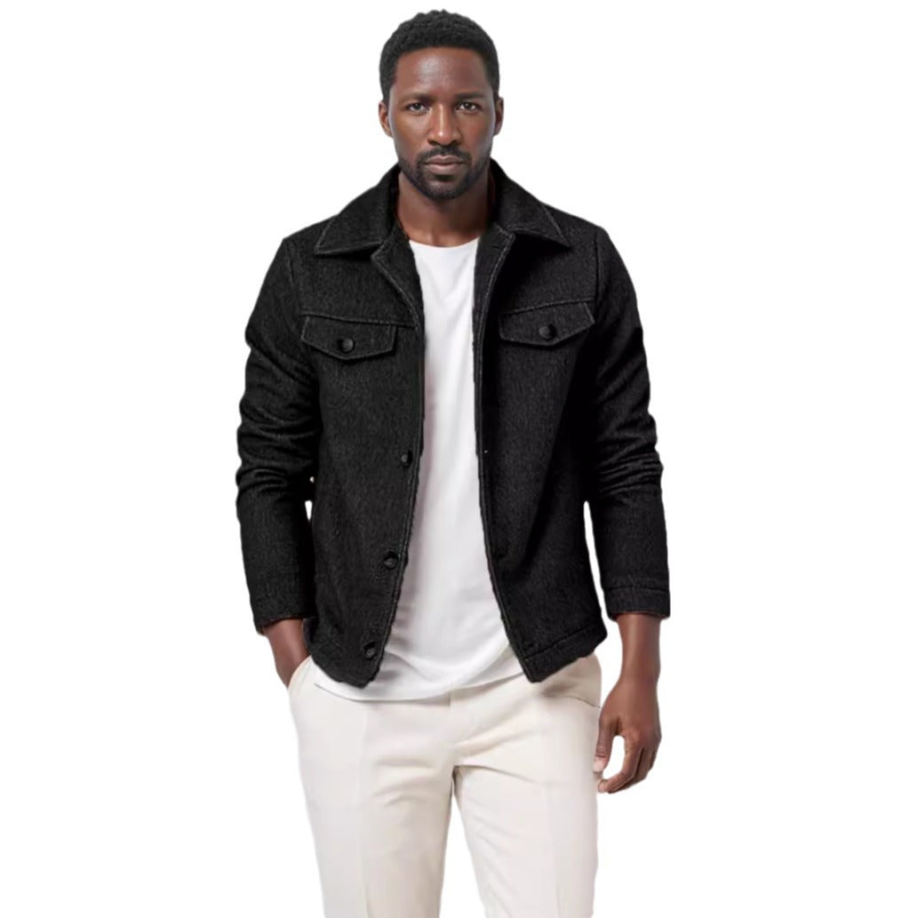 Herren lässige Fleecejacke mit strukturiertem Innenfutter Drune