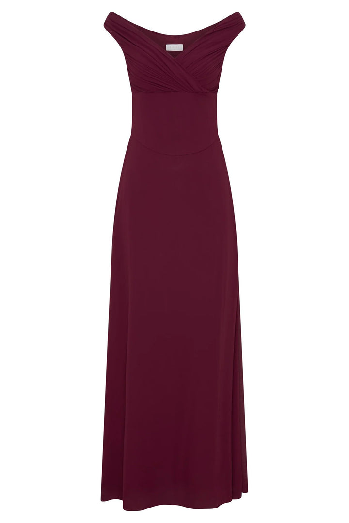 Damen Elegantes Off-Shoulder Maxikleid mit fließendem Schnitt Drune