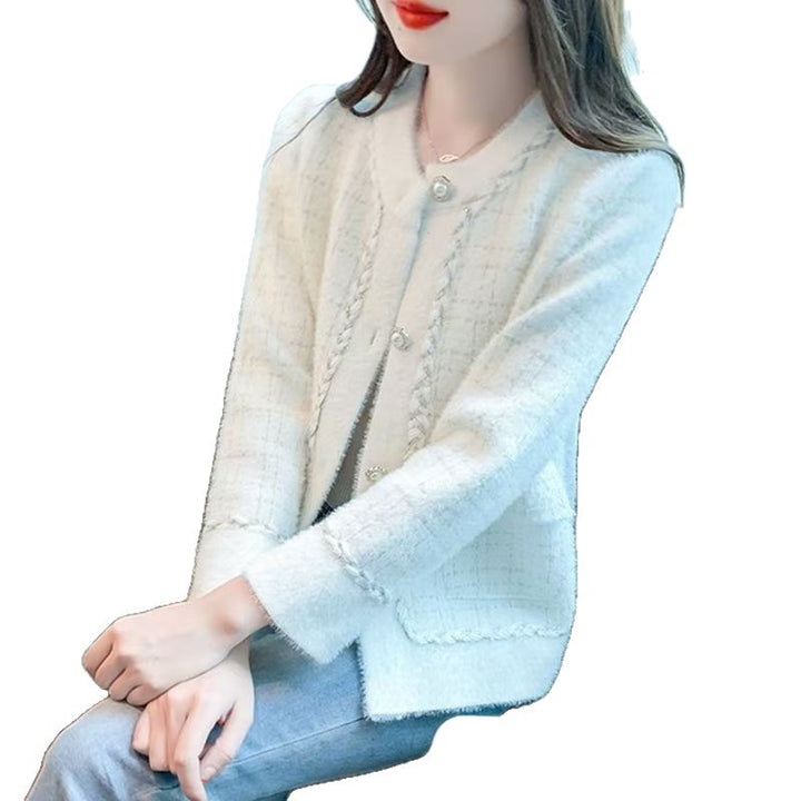 Damen elegantes Bouclé-Jäckchen mit feinen Knopfdetails Drune