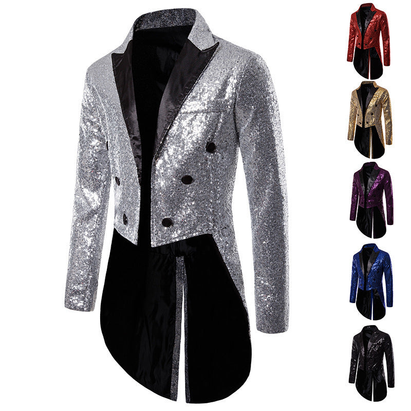 Herren Pailletten-Blazer im eleganten Schnitt mit asymmetrischem Design Drune
