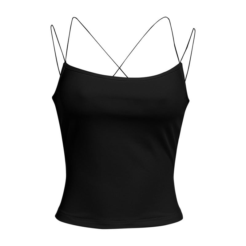 Damen Sexy Spaghetti-Trägertop mit minimalistischen Design und figurbetontem Schnitt Drune