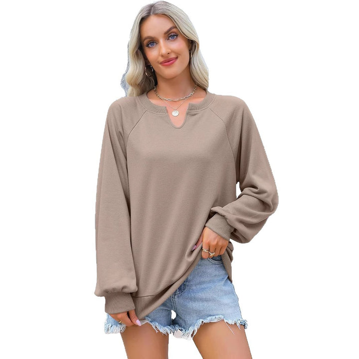 Damen lässiger Pullover mit modernem Kragen Drune