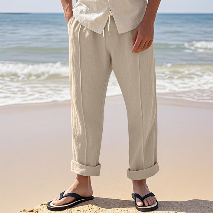 Herren lässige Strandhose mit verstellbarem Kordelzug und atmungsaktivem Material Drune