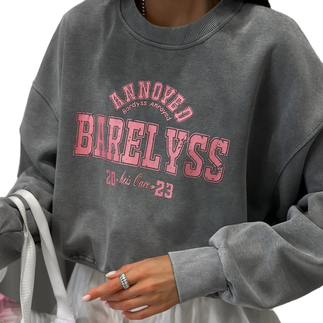 Damen Sweatshirt mit modischem Statementprint Drune