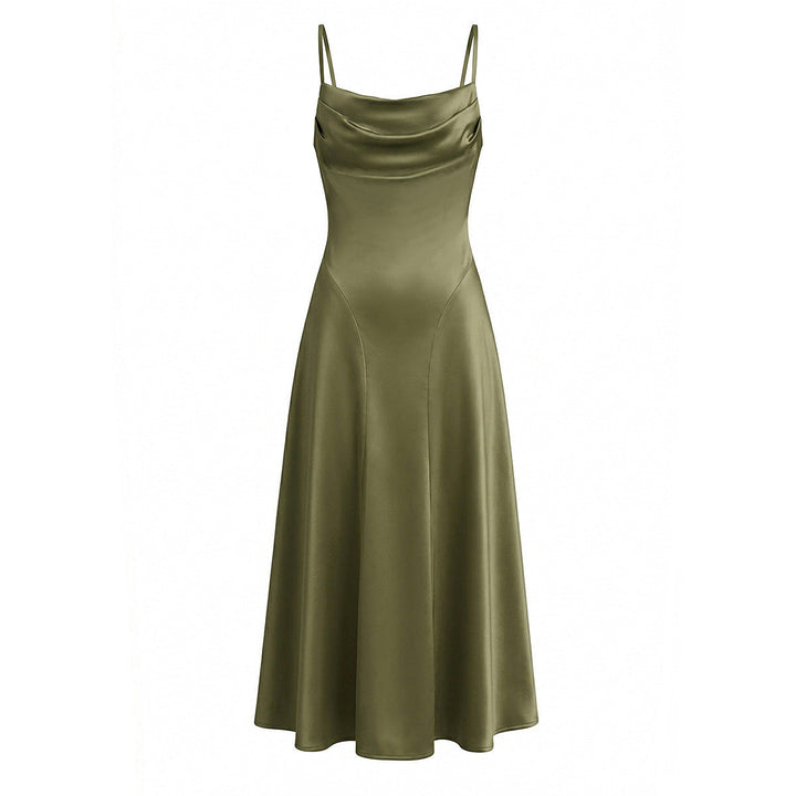 Damen Maxikleid mit eleganter Drapierung und feinem Satin-Finish Drune