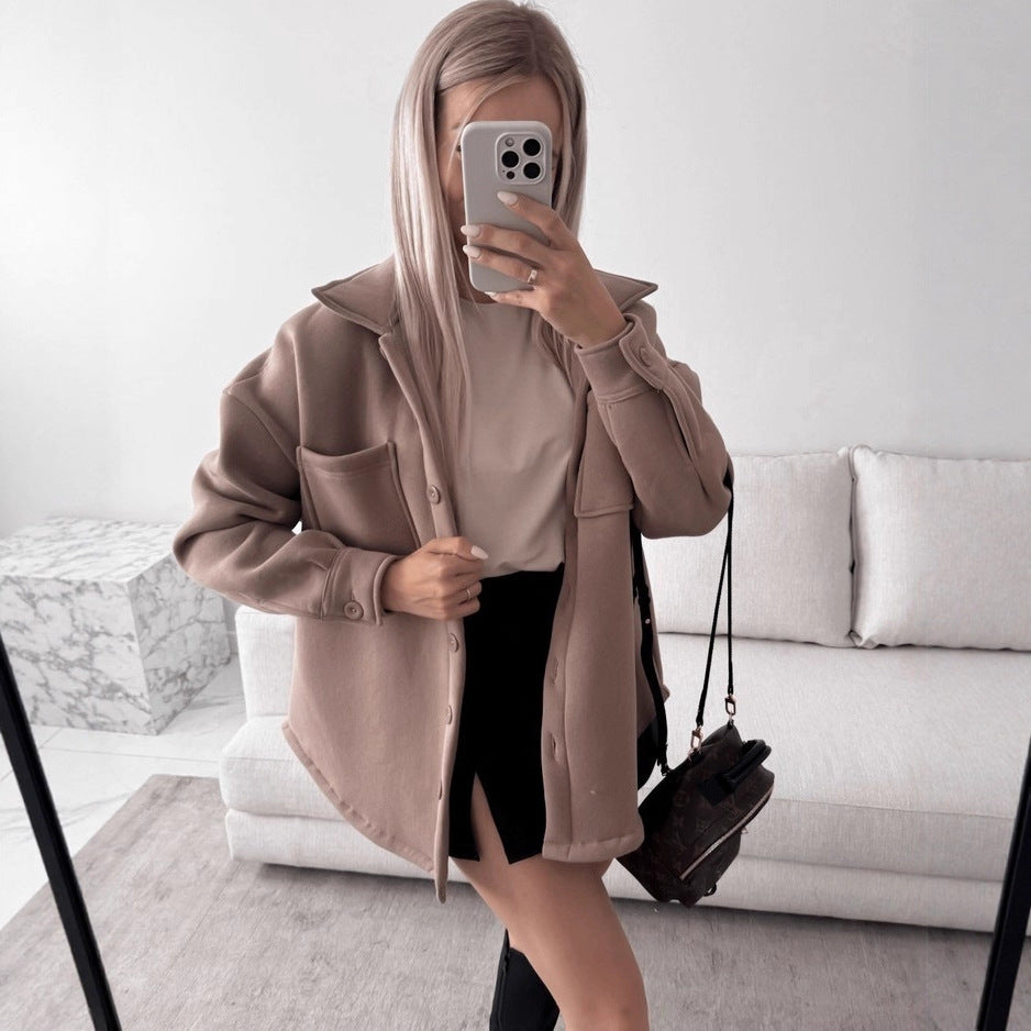 Damen Lässige Overshirtjacke mit praktischen Taschen Drune