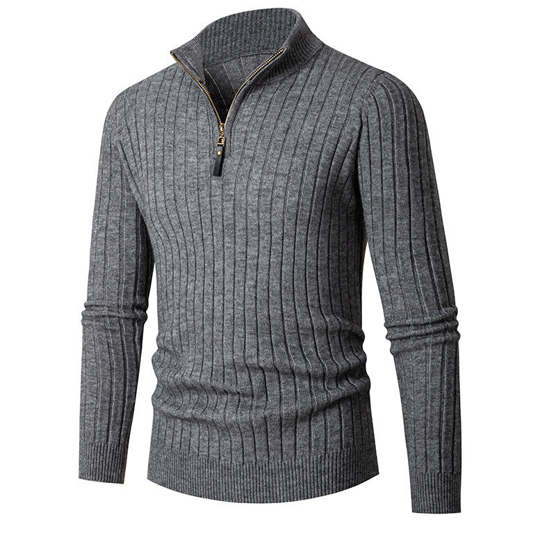 Herren Strickpullover mit hohem Kragen und Reißverschluss Drune