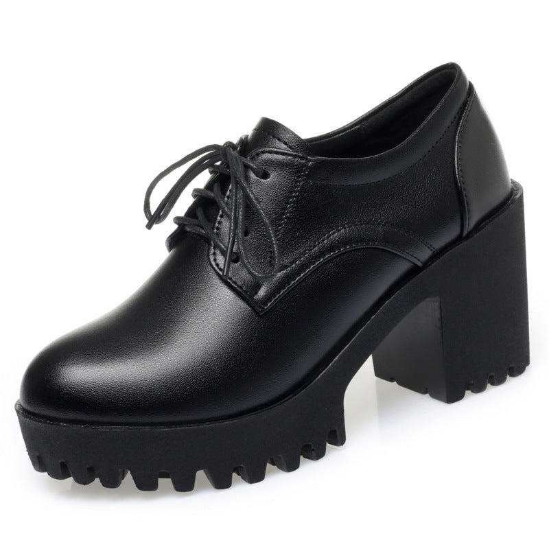 Damen Komfortable Schnürschuhe mit markantem Blockabsatz und rutschfester Sohle Drune