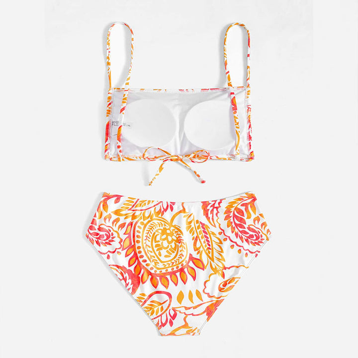 Damen Triangel-Bikini-Set mit verstellbaren Trägern und modischem Muster Drune