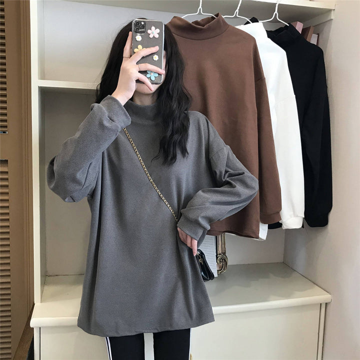 Damen Langarmshirt mit Stehkragen und sportlichem Schnitt