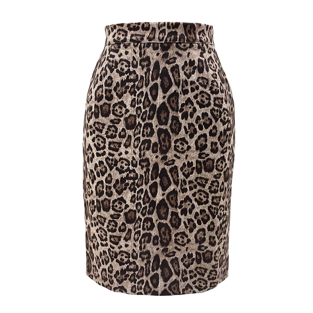 Damen Eleganter Bleistiftrock mit Leopardenmuster Drune