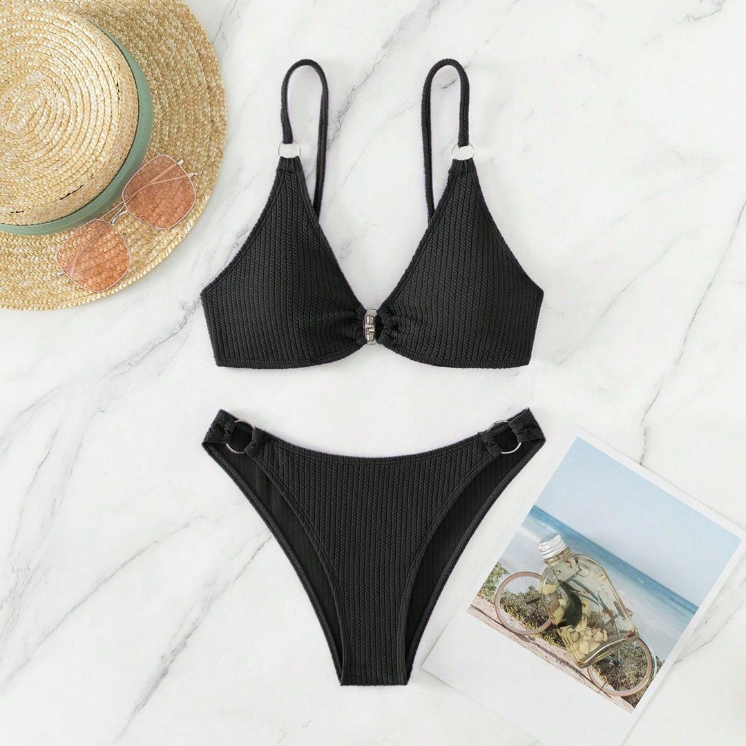 Damen Triangel-Bikini mit Ringverzierungen Drune