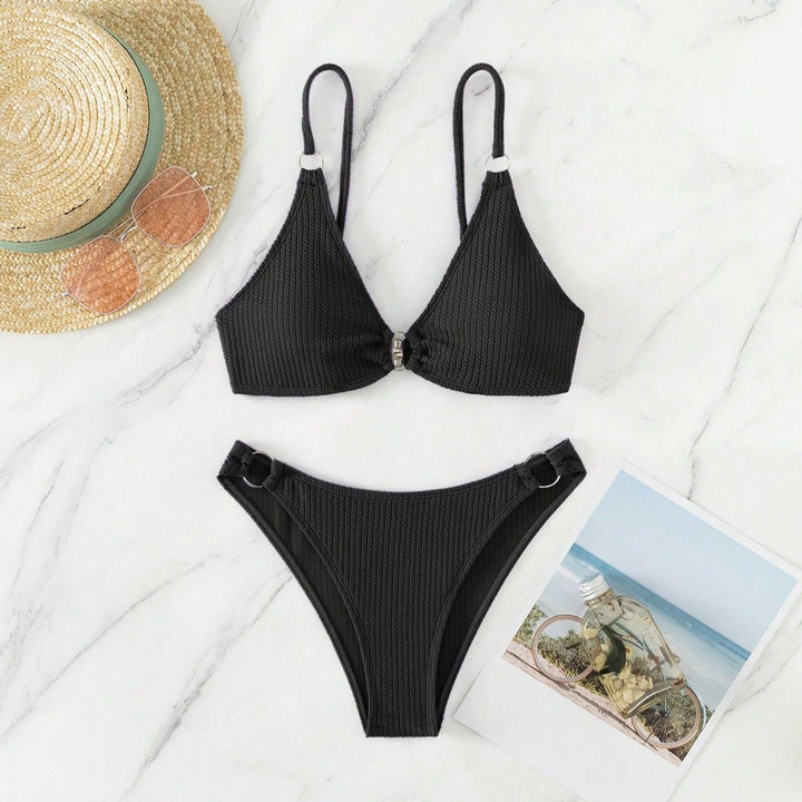 Damen Triangel-Bikini mit Ringverzierungen Drune
