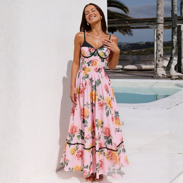 Damen Einseitiger Badeanzug mit floralem Drapierungsdesign Drune