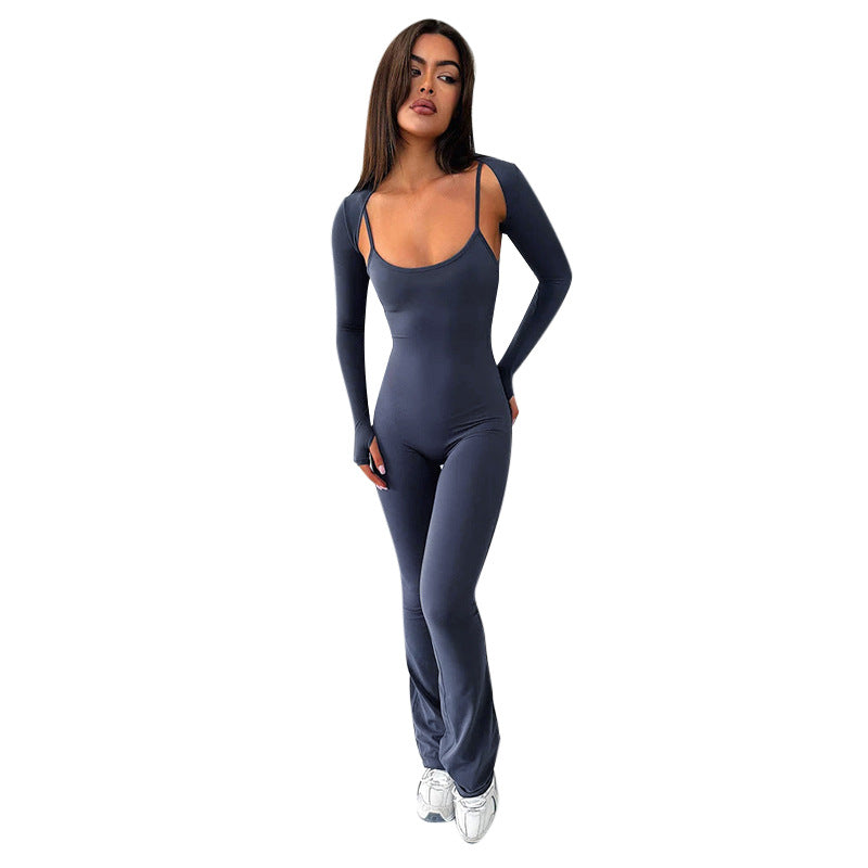 Damen Sportlicher Jumpsuit mit schmalen Trägern und enganliegendem Schnitt Drune