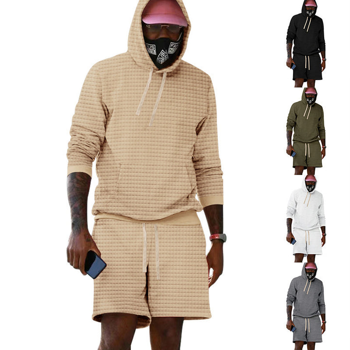 Herren lässiger Kapuzenpullover und Shorts Set aus atmungsaktivem Material Drune