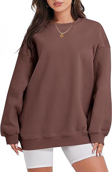 Damen nan extraweites Oversize-Sweatshirt mit überschnittener Schulter und angerautem Innenfutter Drune