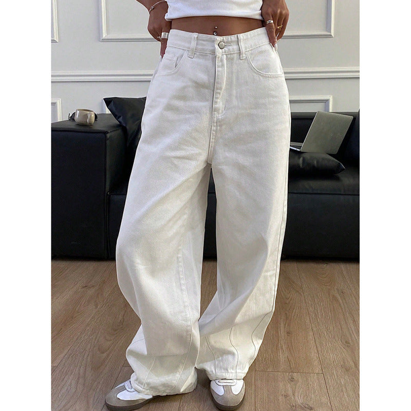 Damen Weite High-Waist Jeans im modernen Design Drune