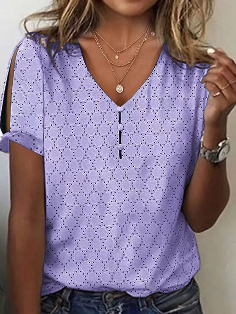 Damen Glitzernde V-Pullover Bluse Drune