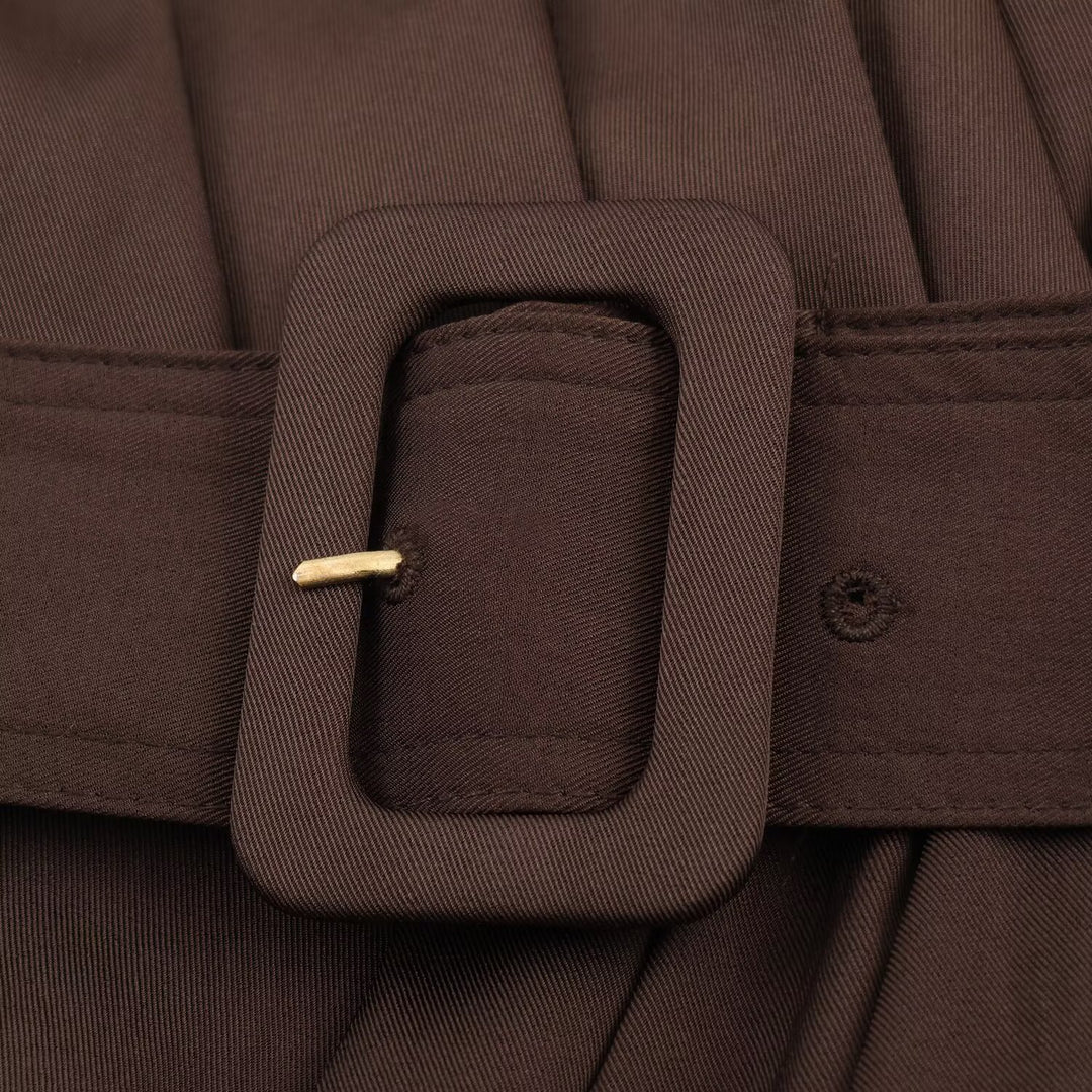 Damen elegantes Wickelkleid mit Gürtel Drune