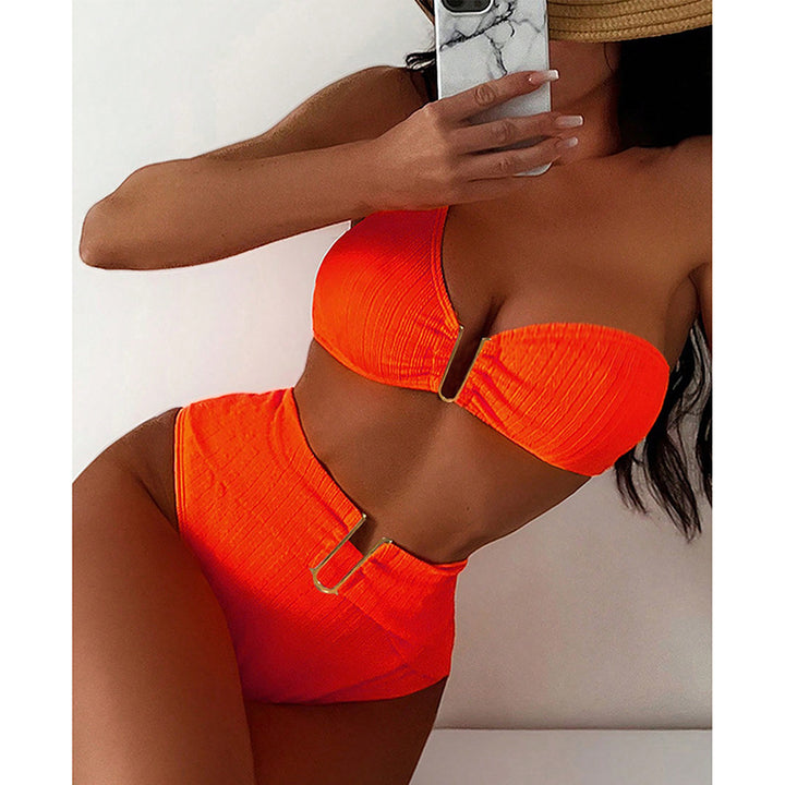 Damen Hochtaillierter Bikini mit innovativen Schnallelementen Drune