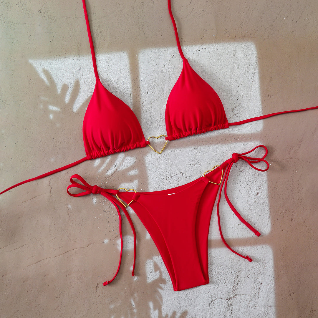 Damen Triangel-Bikini mit modischen Herz-Akzenten Drune