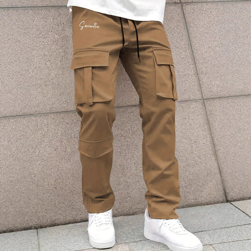 Herren Cargo-Hose mit vielseitigen funktionalen Taschen und elastischem Bund Drune