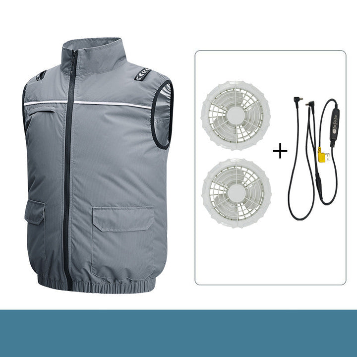 Unisex nan leichte kühlende Arbeitsweste mit integrierten Ventilatoren und externem Akku Drune