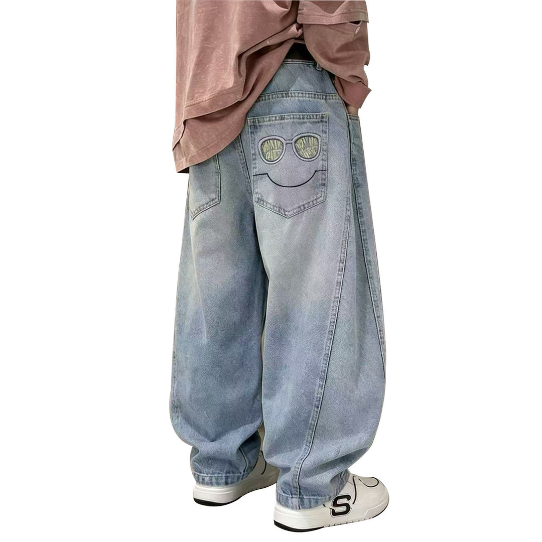 Herren weite Jeanshose mit lässigem Design Drune