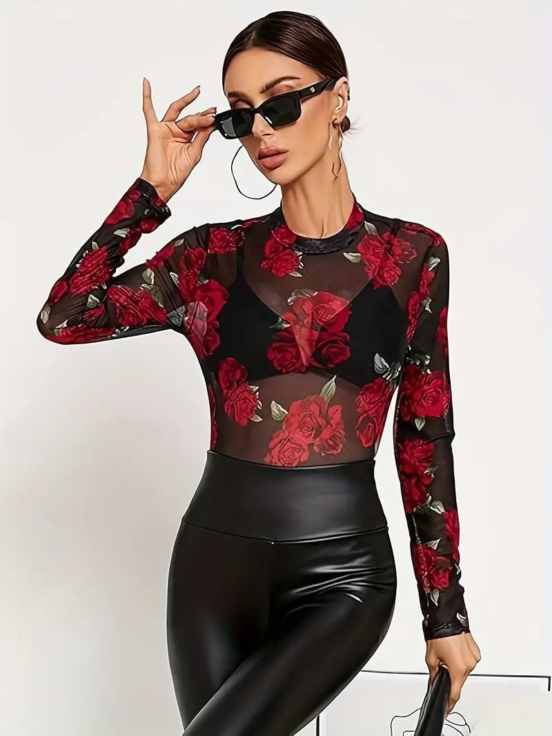 Damen Langarmshirt mit modernem abstraktem Design Drune