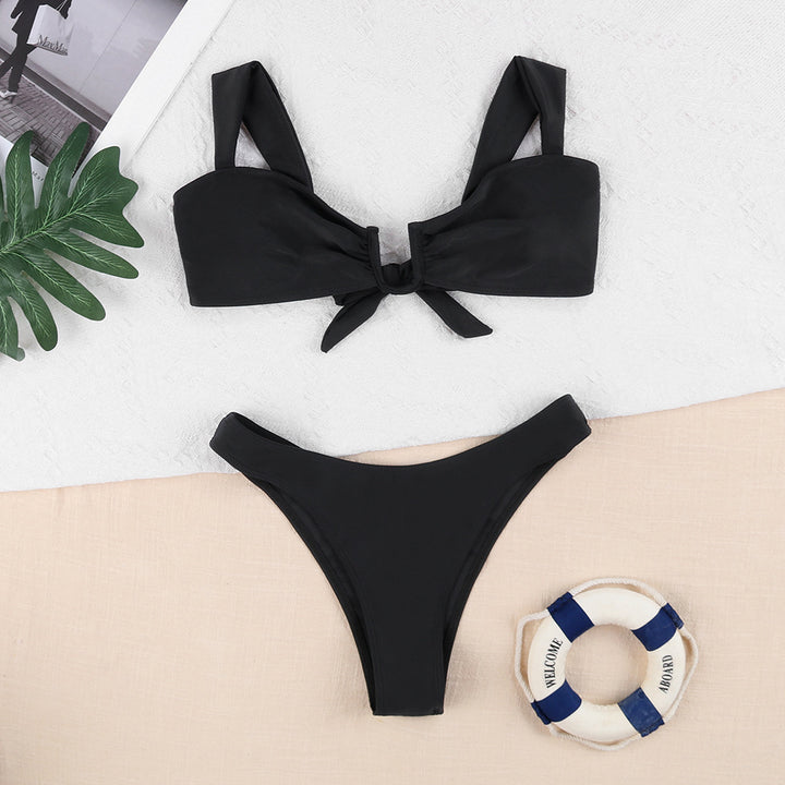 Damen Bikini-Set mit verspieltem Knotendesign und floralem Print Drune