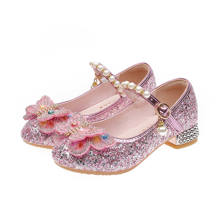 Mädchen Ballerinas mit funkelnden Schmetterlingsapplikationen und Perlenverzierungen Drune