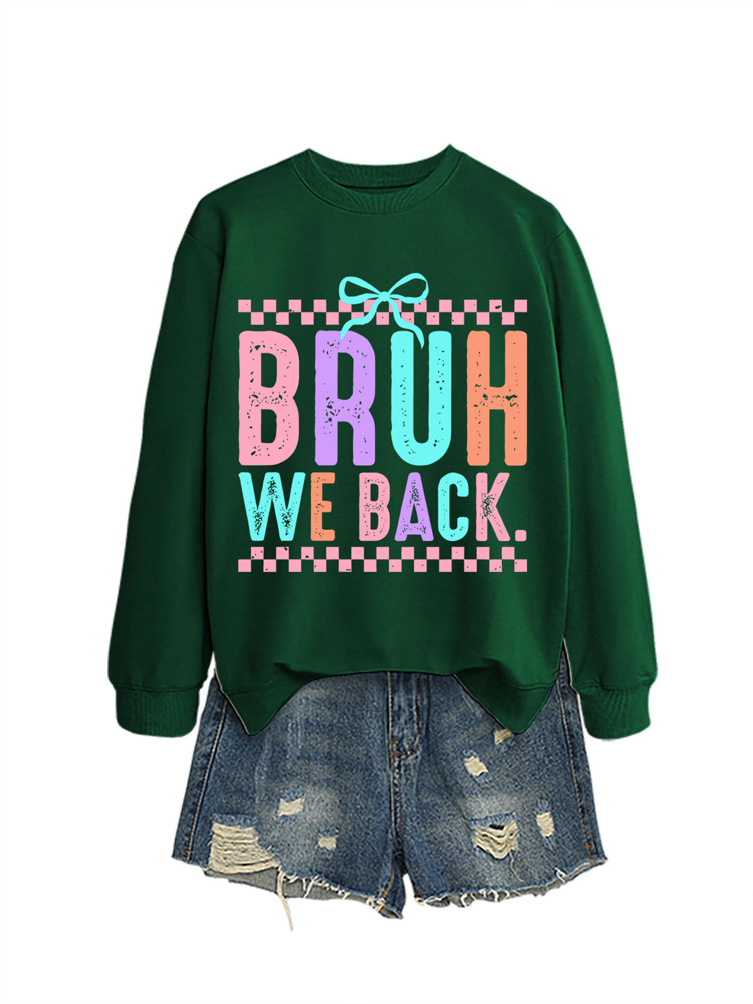 Damen Sweatshirt mit fröhlichem Druck und bequemer Passform Drune