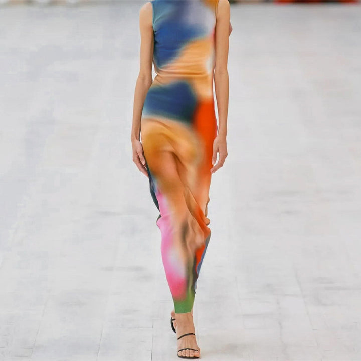 Damen Maxikleid im modernen Farbverlauf mit figurbetonter Passform Drune