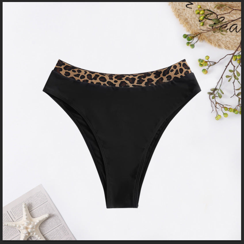 Damen Hochtailliertes Bikini-Unterteil mit modischem Leopardenmuster Drune